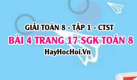 Giải bài 4 trang 17 Toán 8 Tập 1 SGK Chân trời sáng tạo